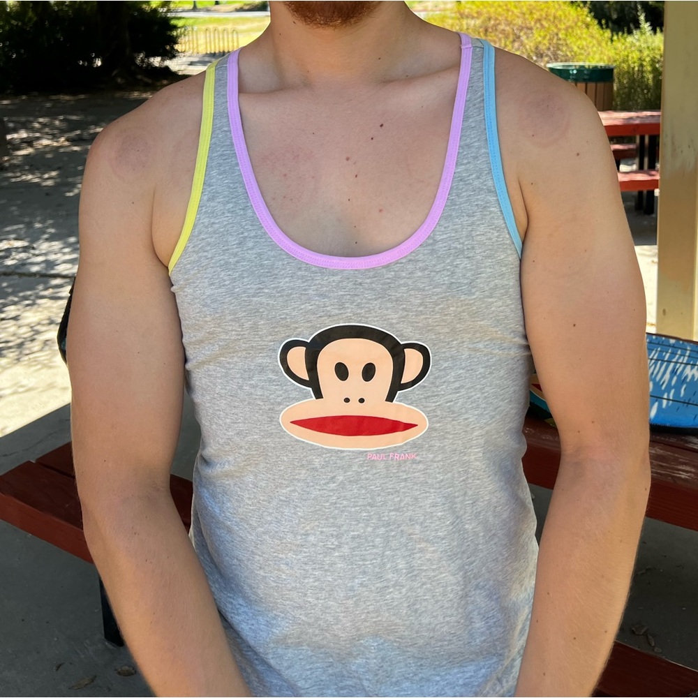NEW PAUL FRANK PAJAMA TANK TOP SHIRT WOMEN JULIUS MONKEY PASTEL SLUMBER PARTY L
